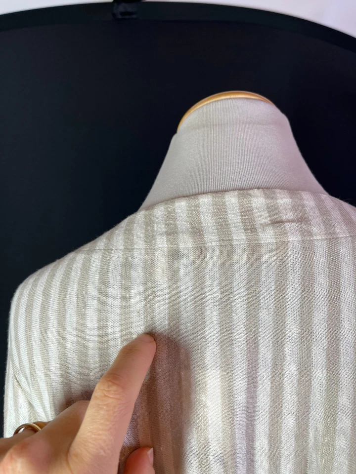 Suéter Soft Surroundings Talla M Cascadia Cardi Beige Blanco Rayas *Defecto Foto 3 de 4