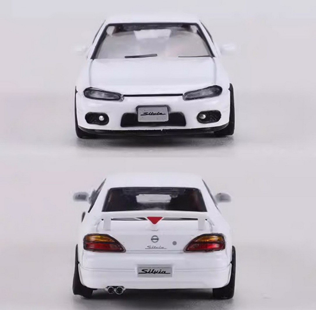 SHADOW 1/64 Scale Silvia S15 White Diecast Car Model Toy