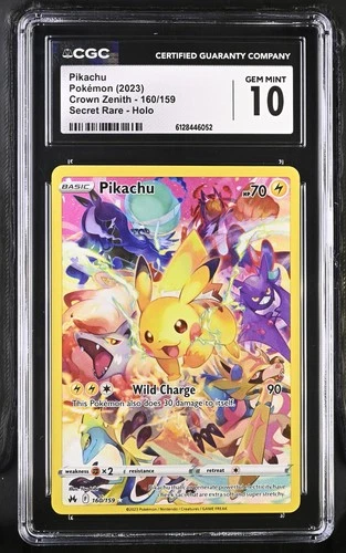 CGC 10 Pikachu 160/159 Secret Rare Holo Crown Zenith Pokémon Card