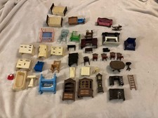 Vintage Ideal Renewal Playmobil Dollhouse Furniture Kitchen Bathroom Living Room