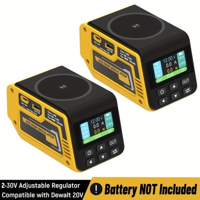 2-Pack 2-30V DC Adjustable Power Regulator Compatible with Dewalt 20V Battery