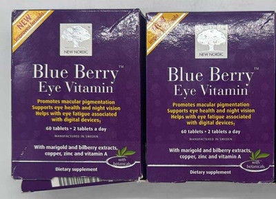 2PK New Nordic Blue Berry Eye Vitamin ~ 60 Tablets EACH ~ READ ~ EXP 9/26