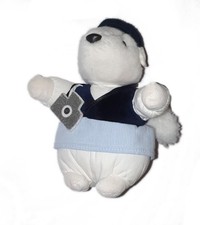 Doudou Ecureuil blanc bleu marine Appareil Photo 18 cm Tartine et Chocolat