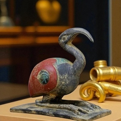 ANCIENT EGYPTIAN ANTIQUITIES RARE ANTIQUE PHARAONIC STATUE EGYPTIAN GOD IBIS BC
