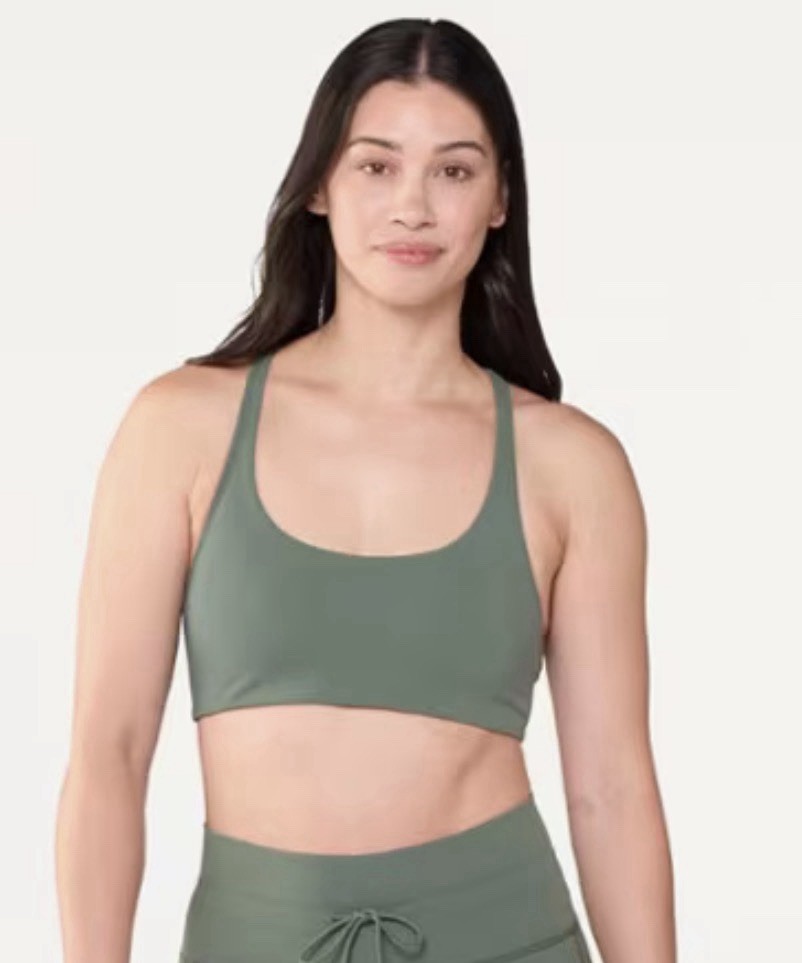 Vuori Yosemite Bra Sz Small Teal Blue Strappy Back Scoop Neck Sports Bra Cage