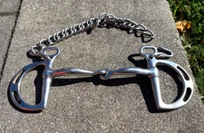 KORSTEEL Kimberwick English Horse Bit with Curb Chain, Hooks, 5.5" Snaffle Mouth