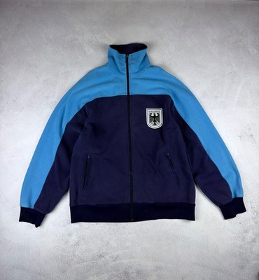 Vintage Bundeswehr Track Jacket German Army Training Top Blue Wigu Size 54/48 L