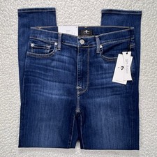 7 For All Mankind Slim Illusion Jeans Women  s 28 High Waist Skinny Luxe Stretch