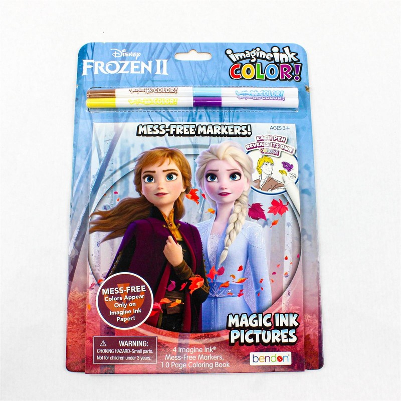 Disney Frozen II Imagine Ink Magic Ink Pictures 10-Page Book 4 Markers Bendon