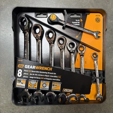 8 Pc. Standard Reversible Combination Ratcheting Wrench Set. GearWrench 9533N