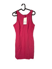 ZARA Fuchsia Pink Bodycon Mini Dress Sz S NWT Structured Sleeveless Cocktail