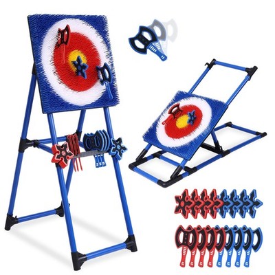 Axe Throwing Game for Backyard - 8 Axes Set - 5 feet tall, Blue