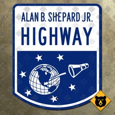 New Hampshire Alan Shepard Highway Interstate 93 marker road sign space 15x18