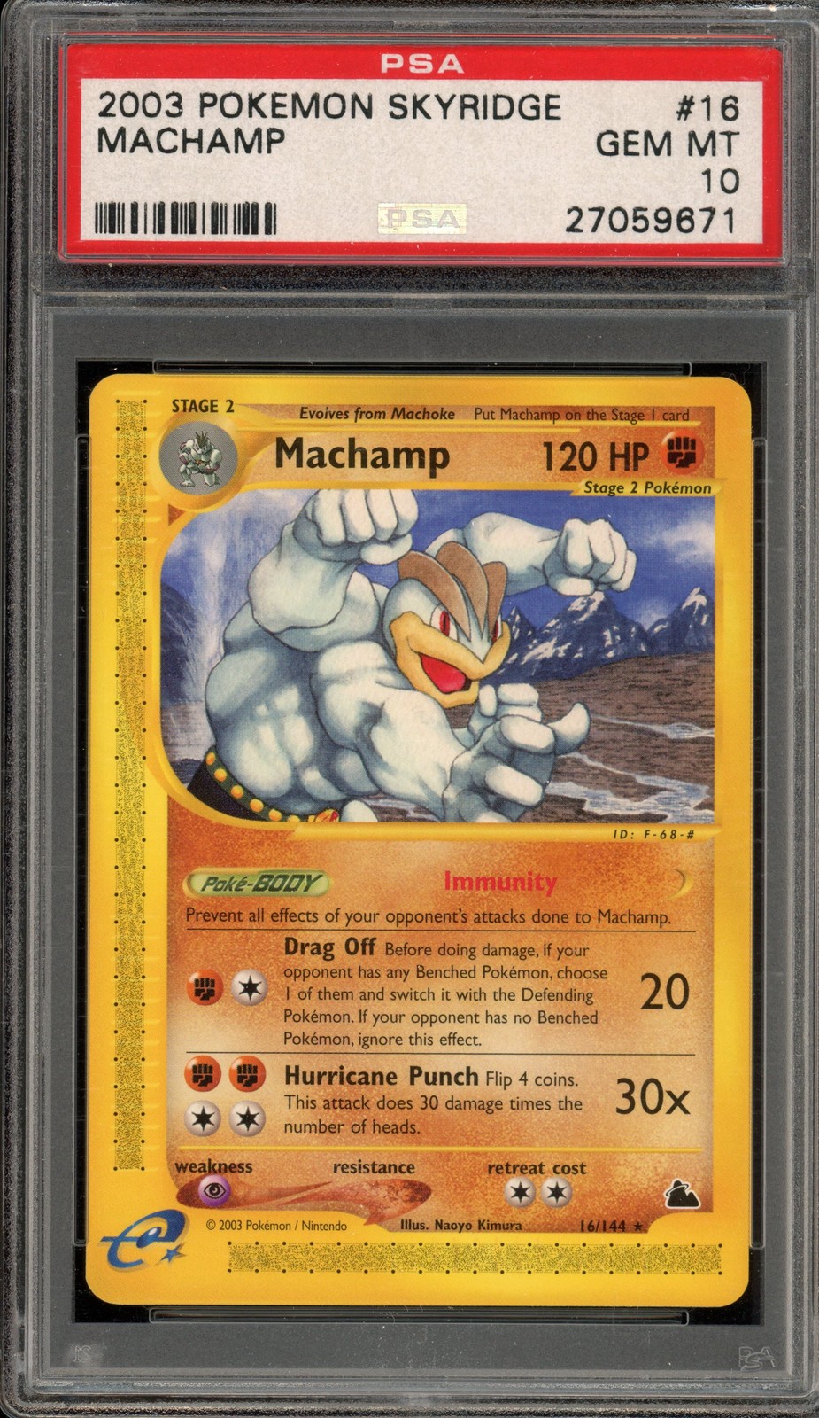 Pokemon Machamp Skyridge NON Holo Rare #16 PSA 10 Gem Mint