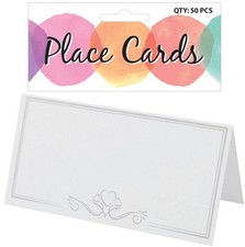 Wedding Place Cards White Folding 50pc Dinner Party Table Decoration Display