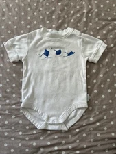 Gymboree Vintage 6-12 Months Baby Deep Sea 2005 Baby Bodysuit White Boys 