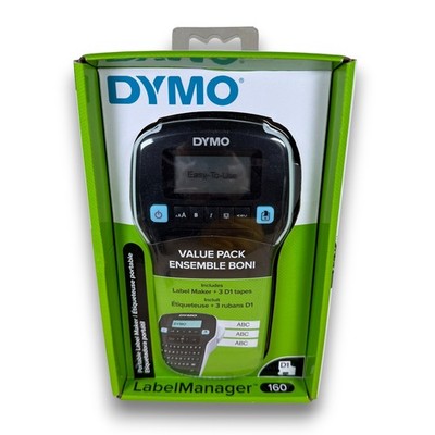 DYMO LabelManager 160 Portable Handheld Label Maker Value Pack with 3 D1 Tapes