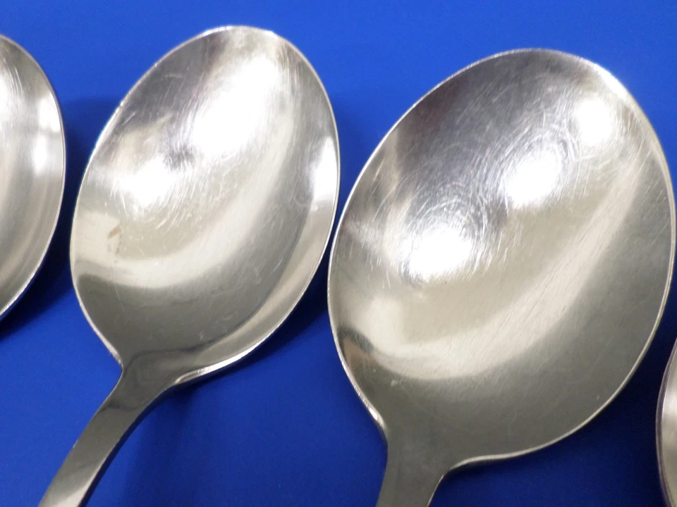 10 - WMF Cromargan FORM Older Satin Stainless Germany Flatware OVAL SOUP SPOONS - Image 3 of 4