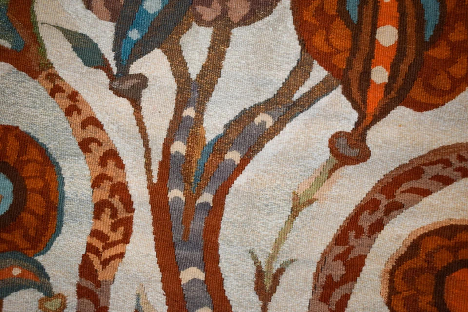 Tapiz abstracto tejido a mano arte para colgar en la pared - 4,1 pies - arte de decoración de lana - firmado Foto 3 de 4