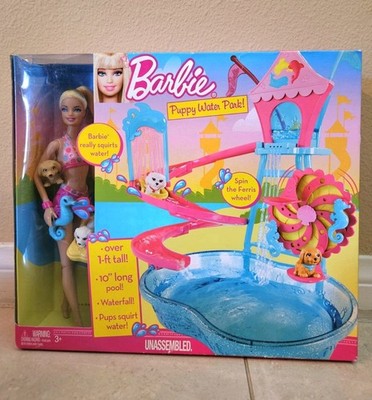 Barbie Puppy Water Park Doll Playset Mattel Toys NEW In Box 2 Dogs, Pool, Barbie