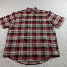 Towncraft by Penney's Oxford Shirt Men's L 2XL Plaid Wrinkle Free Vtg NWOT NOS