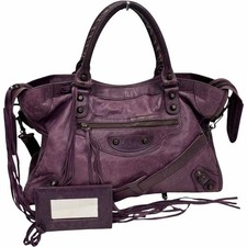 Balenciaga Purple Leather Exterior Bags & Handbags for Women for