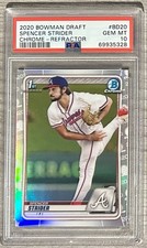 2020 Bowman Draft 1st Refractor Spencer Strider Rookie PSA 10 RC BD20