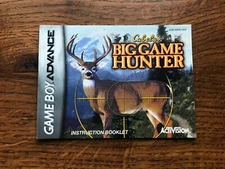 Cabelas Big Game Hunter Nintendo Gameboy Advance Instruction Manual Only