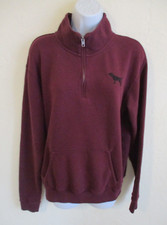 Victoria Secret PINK 1/4 Zip Mock Neck Sweatshirt Size Small Maroon
