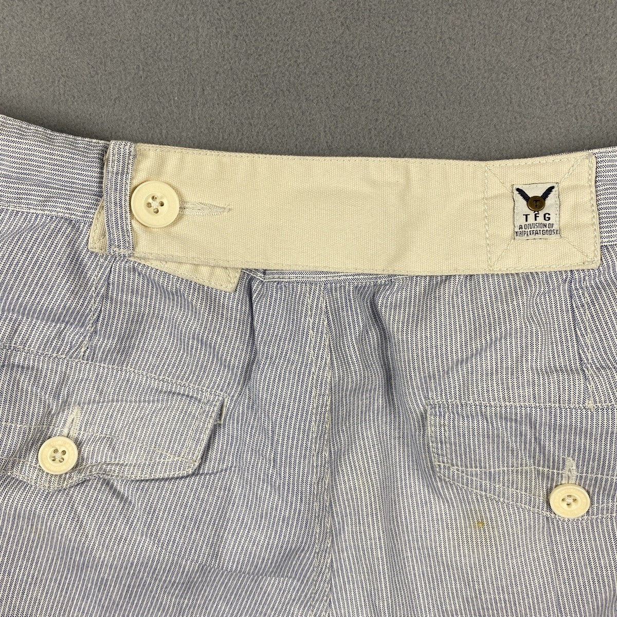 パンツ FAT Short CARGOMENT size FAT Triple Fat Goose Shorts Mens 36 Blue Seersucker Cargo