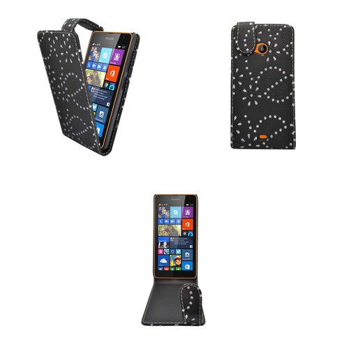 CASE FOR MICROSOFT LUMIA 435 GLITTER FLIP PU LEATHER POUCH PHONE COVER - Picture 9 of 17