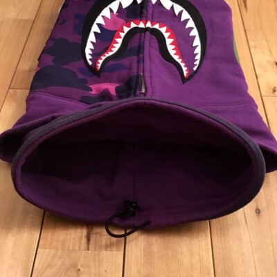 BAPE shark hoodie Mask neck warmer Purple camo A Bathing Ape BAPE shark hoodie Mask neck warmer Purple camo A Bathing Ape