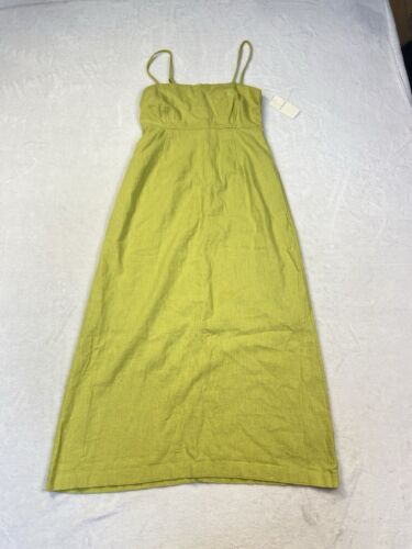 Abercrombie & Fitch Green Linen Blend Maxi Dress Small Women's NWT Beach