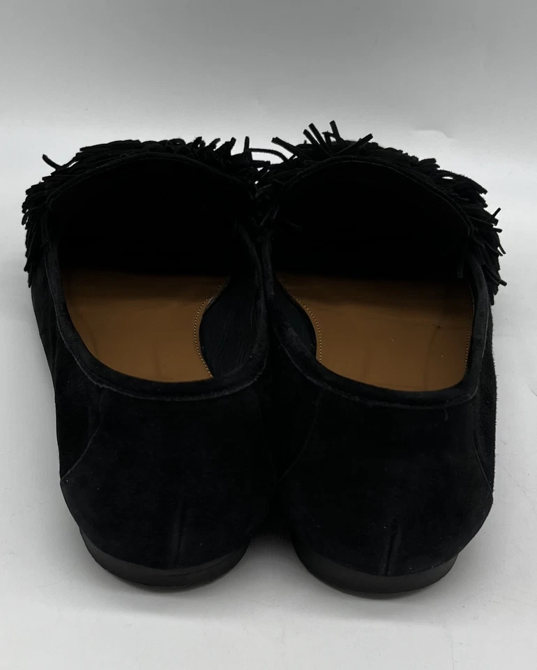 Mocasín plano Aquazzura negro 'salvaje' con flecos en gamuza talla 37,5 Foto 4 de 4
