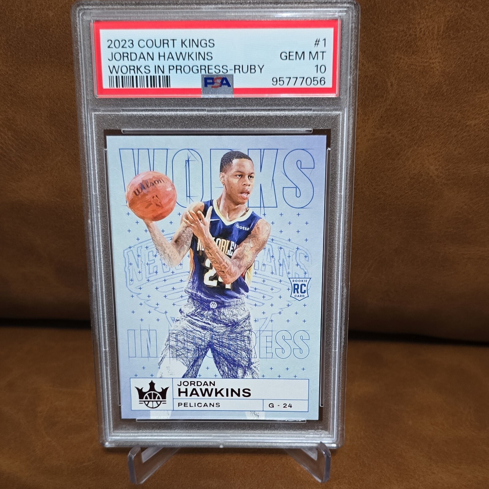 2023-24 Court Kings Jordan Hawkins Works In Progress Rookie Ruby /149 PSA 10