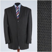 Mens Knitted Blazer 44R UK Size EMILIO SANDRINI Brown Sport Coat Jacket