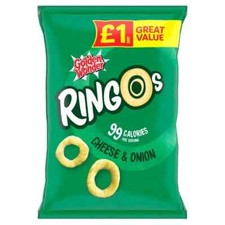 Golden Wonder Ringos Cheese & Onion Crisps Pack of 18 x 40g