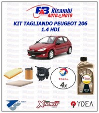 KIT TAGLIANDO PEUGEOT 206 1.4 HDI - 4 FILTRI 4 LITRI TOTAL 5W40