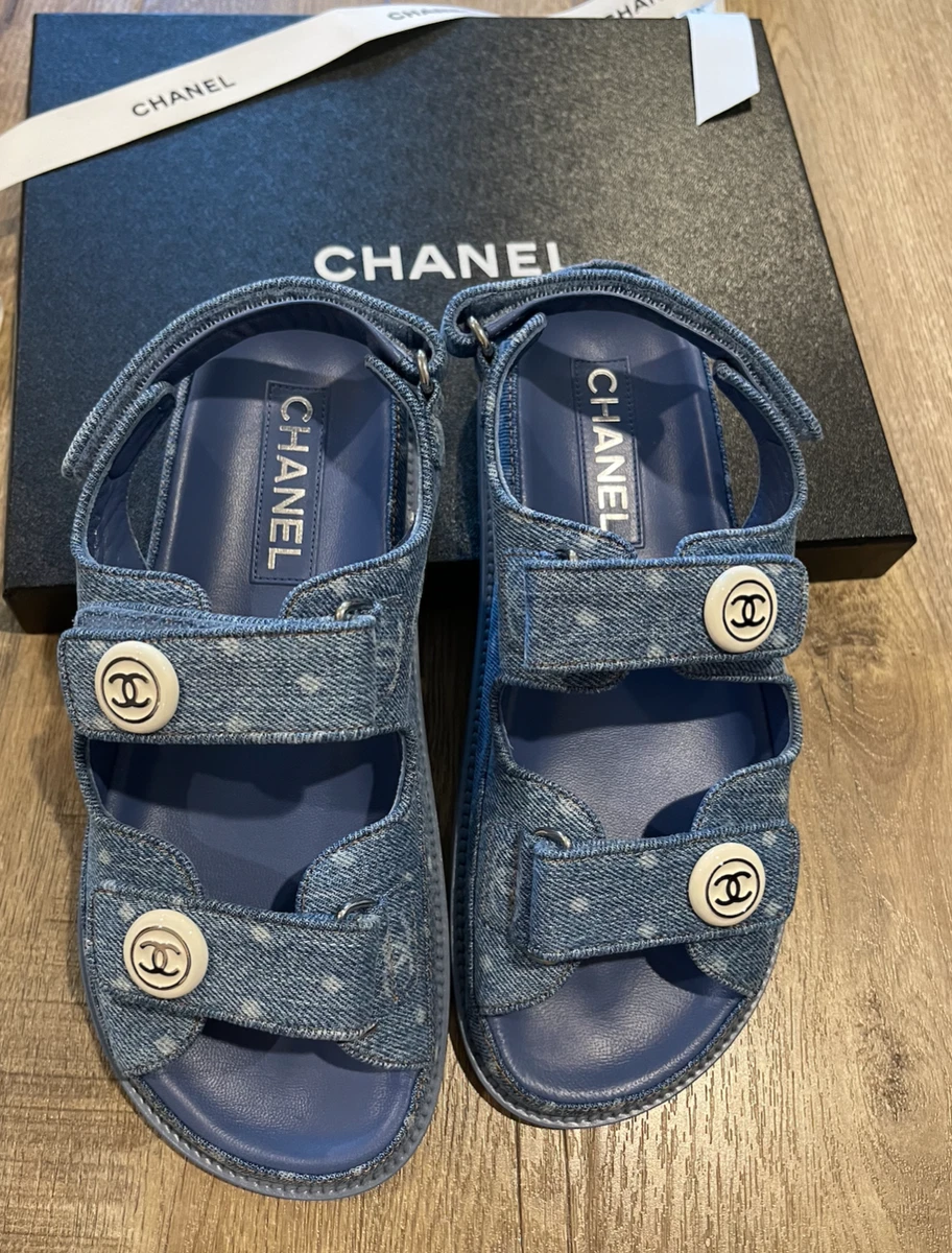 Chanel Dad Sandals White - Designer WishBags