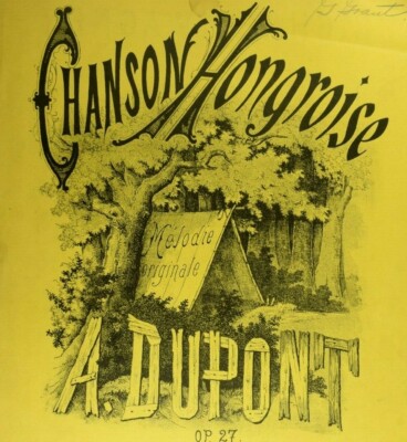 1870-80's Chanson Hongroise German A. Dupont Schott Vintage Sheet Music M18