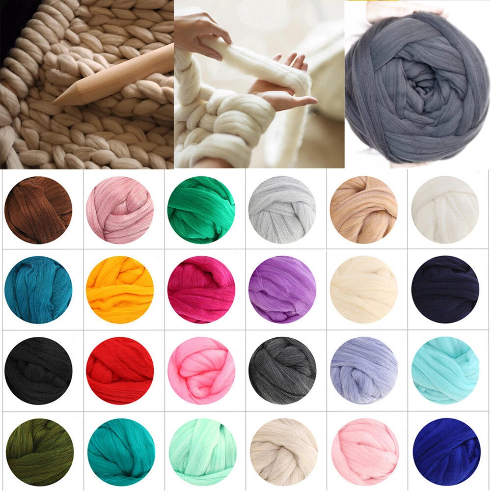 Super Chunky Yarn Arm Knitting Blanket Bulky Yarn Merino Wool Handmade DIY  Yarn