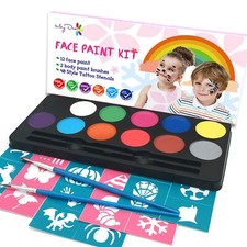 Face Painting Kit for Kids with 12 Colors Safe and Non-Toxic Large Water Base...