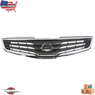 Fits 2007-2012 Nissan Sentra New Front Grille Chrome And Dark Silver NI1200237