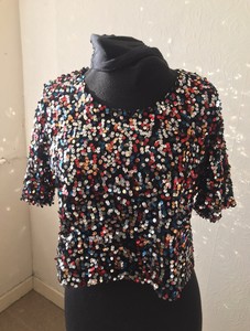multi coloured sequin top