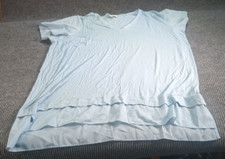 Diane Gilman Woman Blouse Blue 2X V-Neck S-S Stretch Casual Comfort Elegant Cute