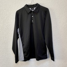 Nike Golf Polo Men  s L Sphere React Black/Gray Long Sleeve Pullover Activewear