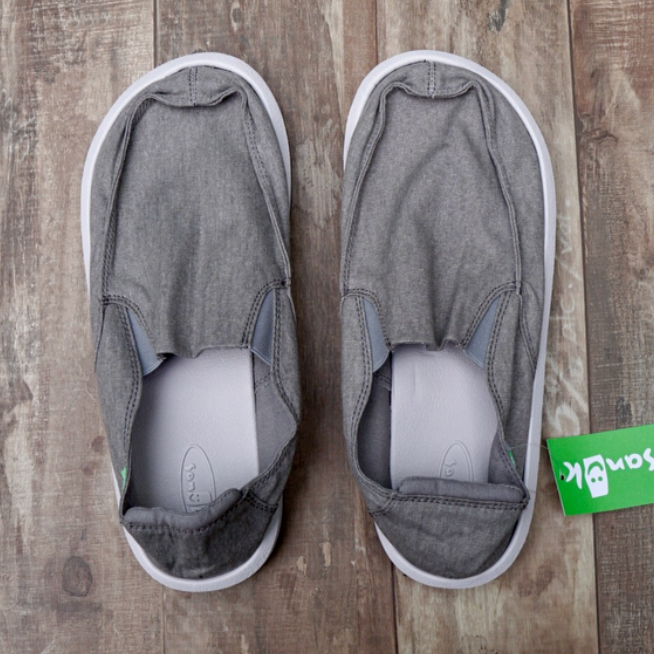 Sanuk Vagabonded Light Grey slip on shoes New* Sanuk Vagabonded Light Grey slip on shoes Men main image 3