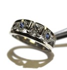 14k white gold .91ct VS1 H princess diamond sapphire gemstone engagement ring 7g — photo 5