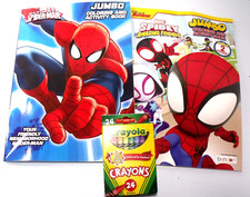Marvel Spiderman  Spidey  Friends Jumbo Coloring Book  24 Crayola Crayons New
