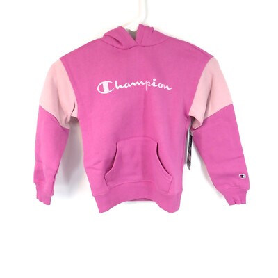 Champion Girls Pink Hoodie Kangaroo Pocket Logo XS (4/5) NWT $40